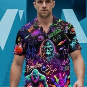 Vibrant Graphic Men's Button Down Shirt